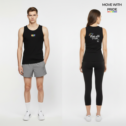 'Move With Pride' Ribbed Tank Heavyweight Ribbed Tank Top