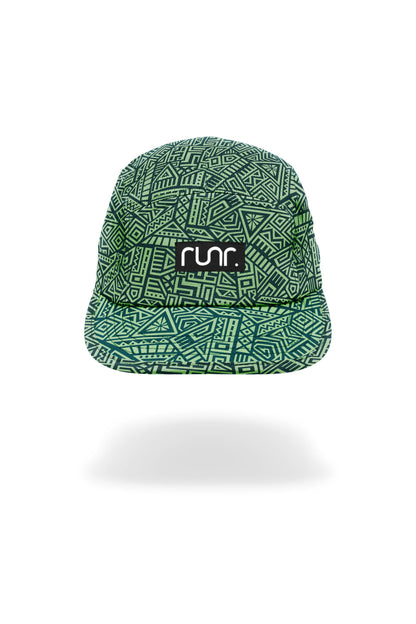Runr Lima Technical Running Hat – Green Geometric