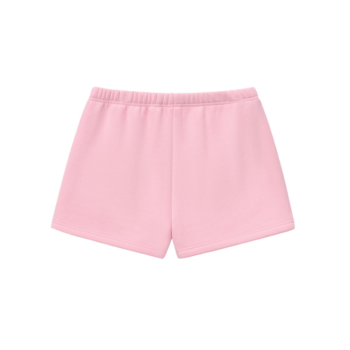 Pink core shorts with elastic waistband and drawstring