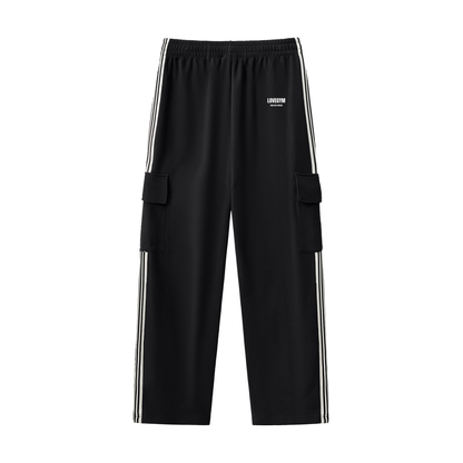 Side Stripe Straight-Leg Tracksuit Bottoms