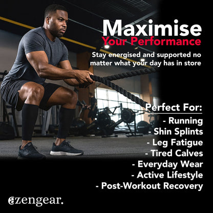 Calf Support Compression Sleeves (Pair) for Women, Men, Running, Shin Splints