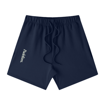 Navy off-court shorts with elastic waistband, drawstring and Padelsmith logo