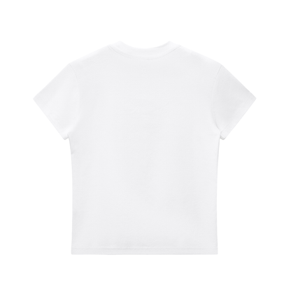White crewneck T-shirt, plain back view