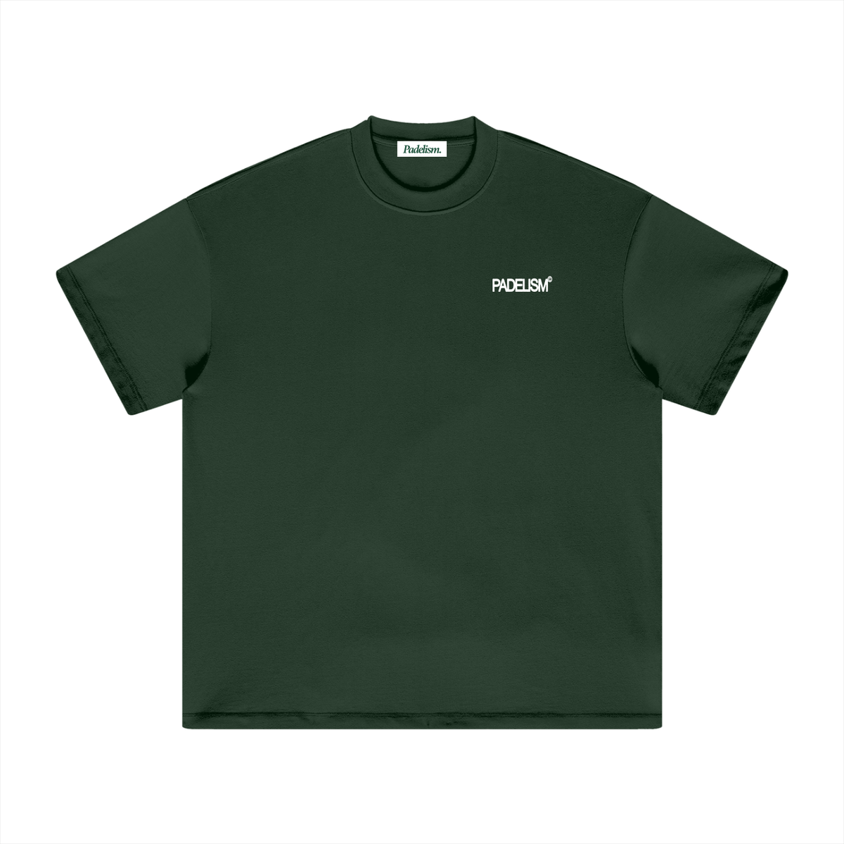Heavyweight T-shirt in dark green with small Padelism chest logo