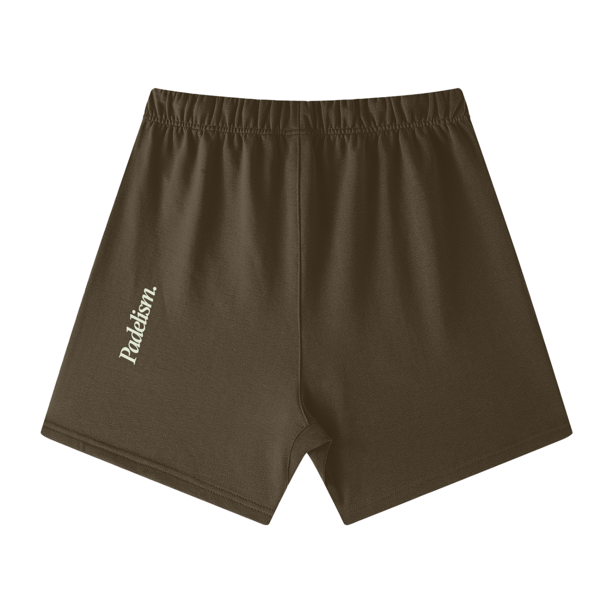 Brown off-court shorts with elastic waistband and Padelsmith logo