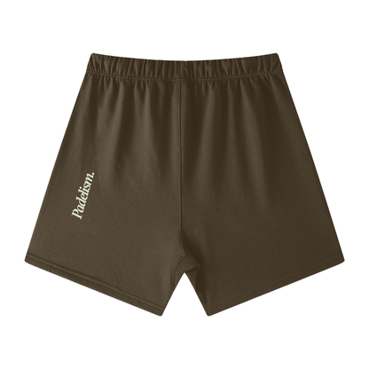 Brown off-court shorts with elastic waistband and Padelsmith logo