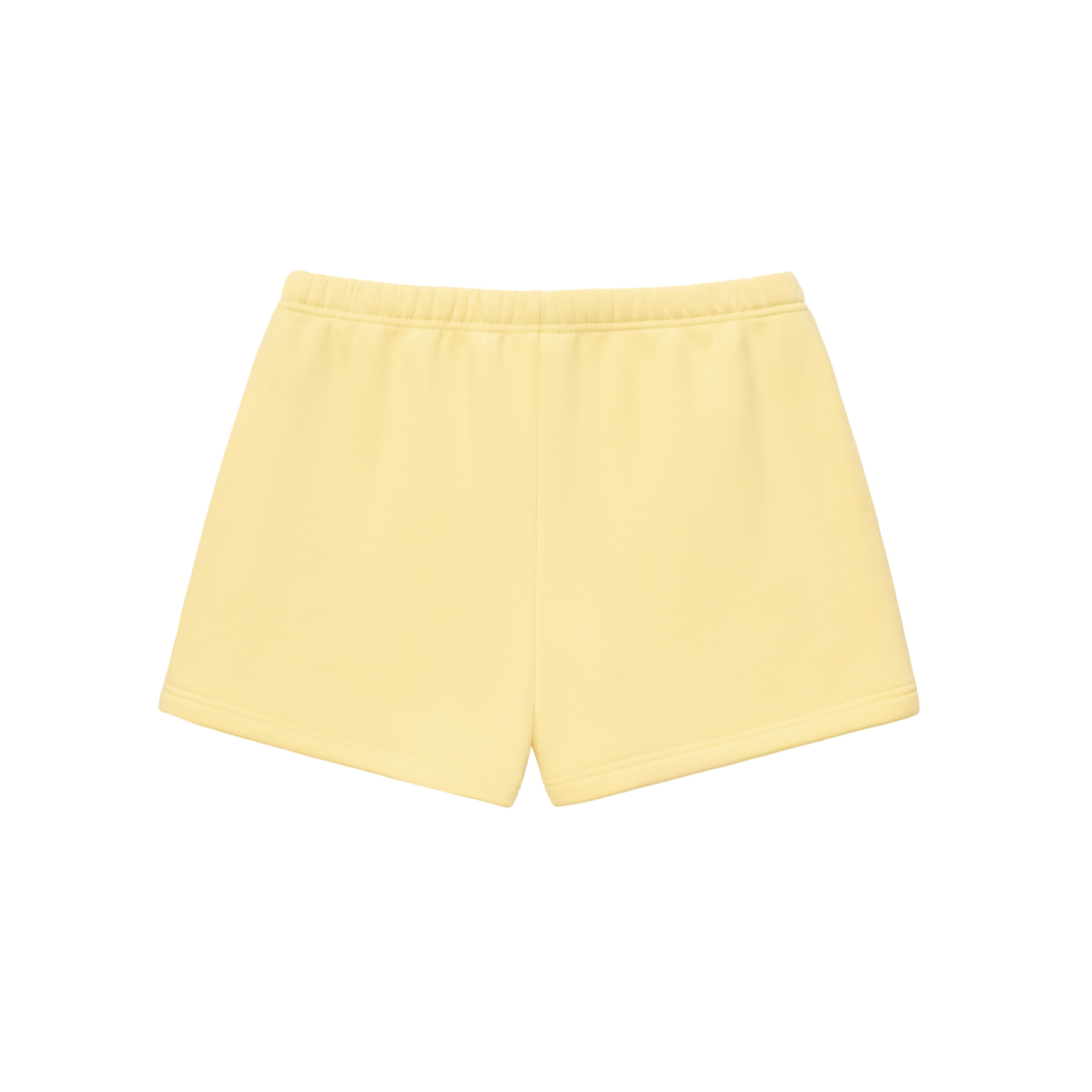 Yellow core shorts with elastic waistband and drawstring