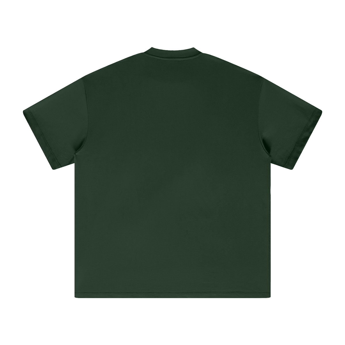 Heavyweight T-shirt, dark green, crew neck; plain back