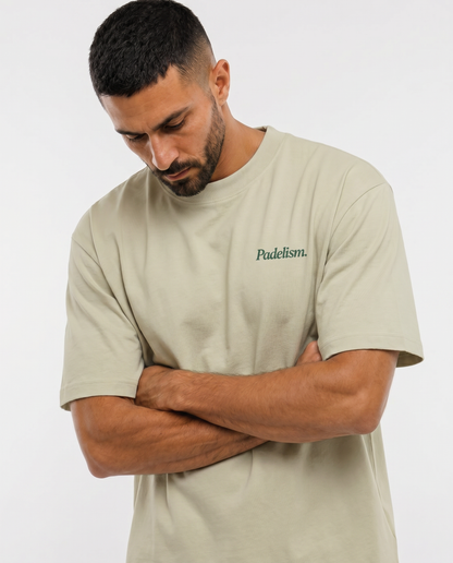 Heavyweight crew-neck T-shirt in light green, chest logo print