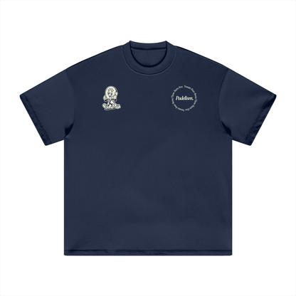 Heavyweight t-shirt in navy with small front logo and icon