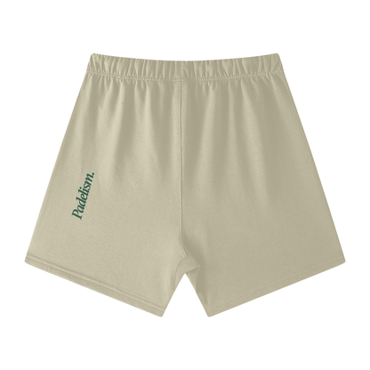 Beige off-court shorts with elastic waistband and Padelsmith logo