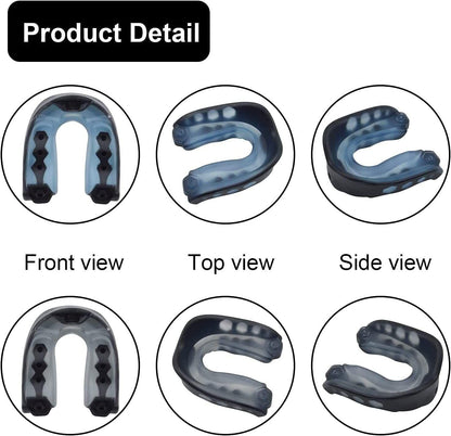 Football Mouth Guard Adult Youth Sports Mouthguard with Strap 4 Pack Multisport