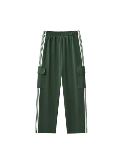 Side Stripe Straight-Leg Tracksuit Bottoms