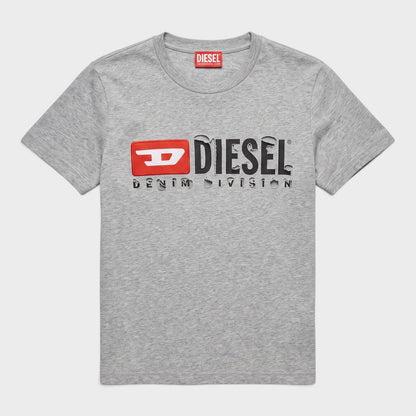 Grey Diesel logo T-shirt with large front print