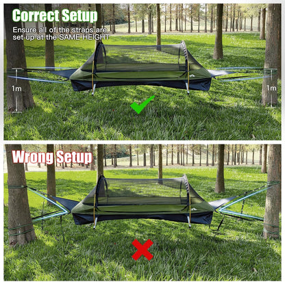 Night Cat Pro Flat-Lay Hammock Tent with Sleeping Pad – Complete Camping System