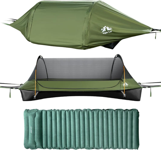 Night Cat Pro Flat-Lay Hammock Tent with Sleeping Pad – Complete Camping System