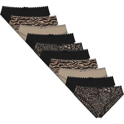 Daisy Dreamer Women's Cotton Low-Rise Briefs – Animal Print 10-Pack