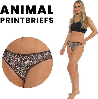 Daisy Dreamer Women's Cotton Low-Rise Briefs – Animal Print 10-Pack