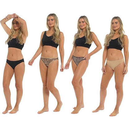 Daisy Dreamer Women's Cotton Low-Rise Briefs – Animal Print 10-Pack