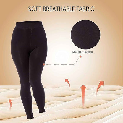 Pack of 2 Womens Ultra Thermal Brushed Black Leggings