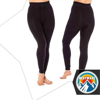 Pack of 2 Womens Ultra Thermal Brushed Black Leggings