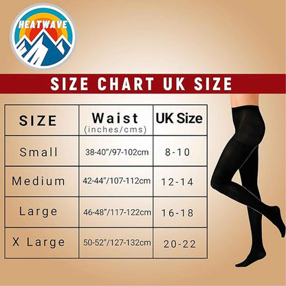 Heatwave Thermalwear Womens Thermal Tights Pack Of 3 Black 140 Denier Ultra Warm Winter Comfort Stretchable Fit Multiple Sizes