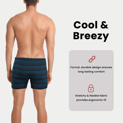 Men's Jersey Boxer Shorts Pack Of 6, Classic Fit Underwear With Printed Design, Button Fly, Elastic Waistband