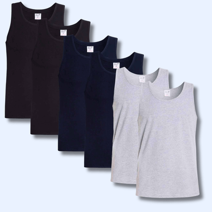Pack of 6 Men's Cotton Blend Gym Muscle Vests