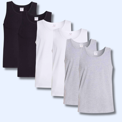 Pack of 6 Men's Cotton Blend Gym Muscle Vests