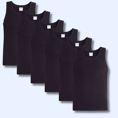 Pack of 6 Men's Cotton Blend Gym Muscle Vests
