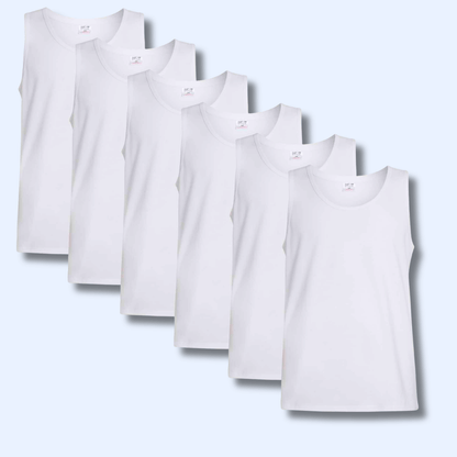Pack of 6 Men's Cotton Blend Gym Muscle Vests
