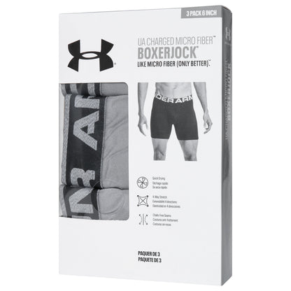 Under Armour 6" Charged Micro Fiber 3 Pack Boxerjocks