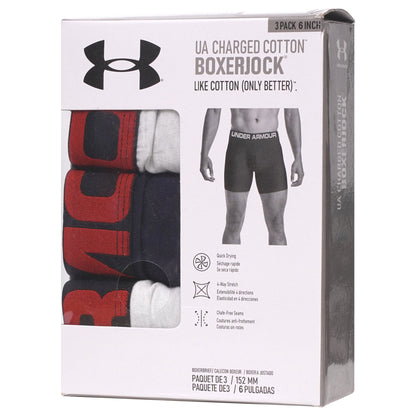 Under Armour 6" Charged Cotton 3 Pack Boxerjocks