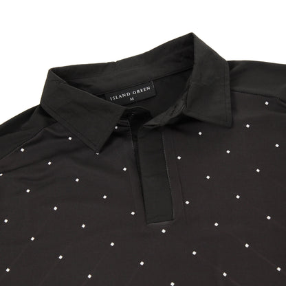 Island Green Geometric Print Golf Sport Polo Shirt