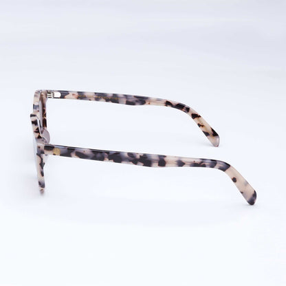 Leopard-print sunglasses frame and temples with brown lens inserts
