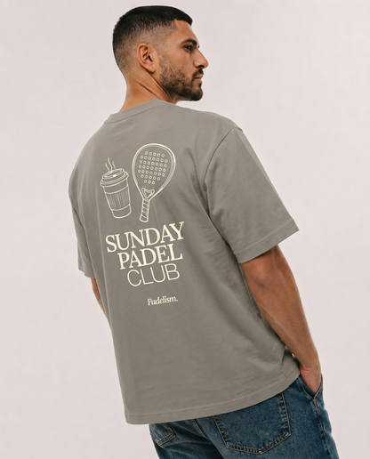 Gray heavyweight T-shirt with crew neck and large back graphic print
