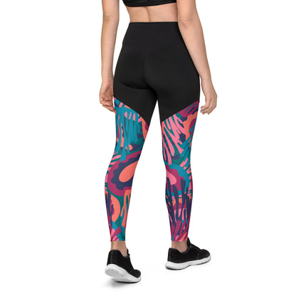 The GymBumUK QuickDry Modern Paisley Sports Leggings