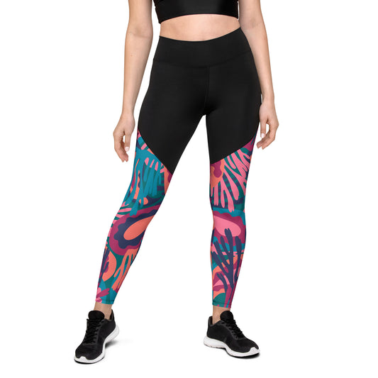 The GymBumUK QuickDry Modern Paisley Sports Leggings