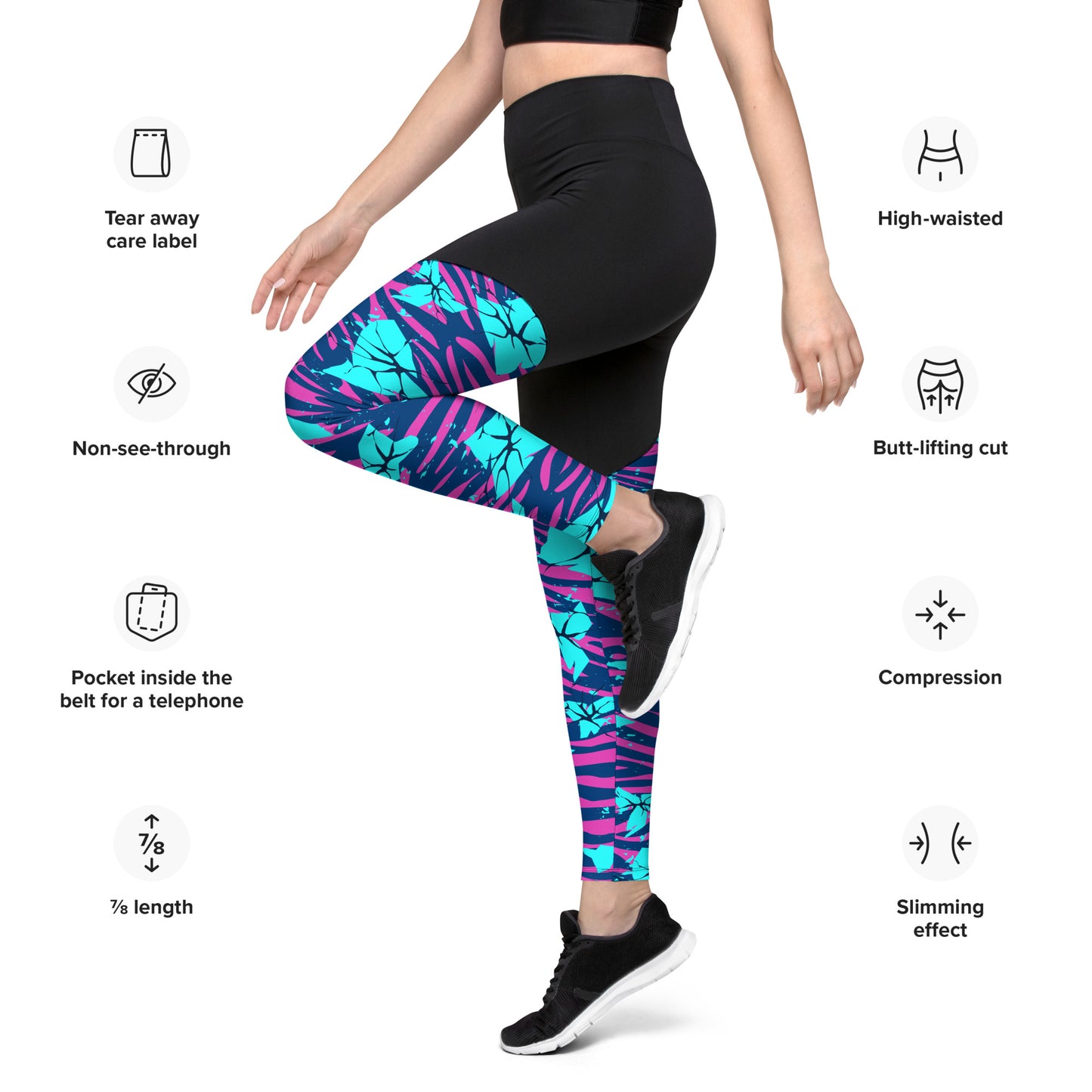 The Gymbum UK Funky Tiger QuickDry Sports Leggings