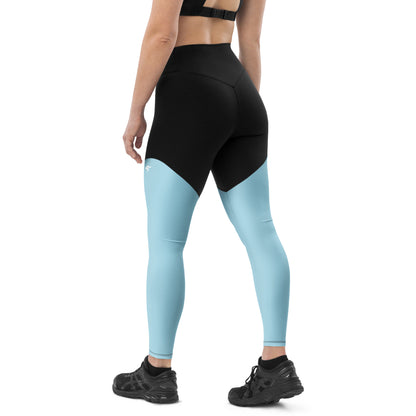 The Gymbum UK QuickDry Soft Blue Sports Leggings - High-Waisted Workout Leggings