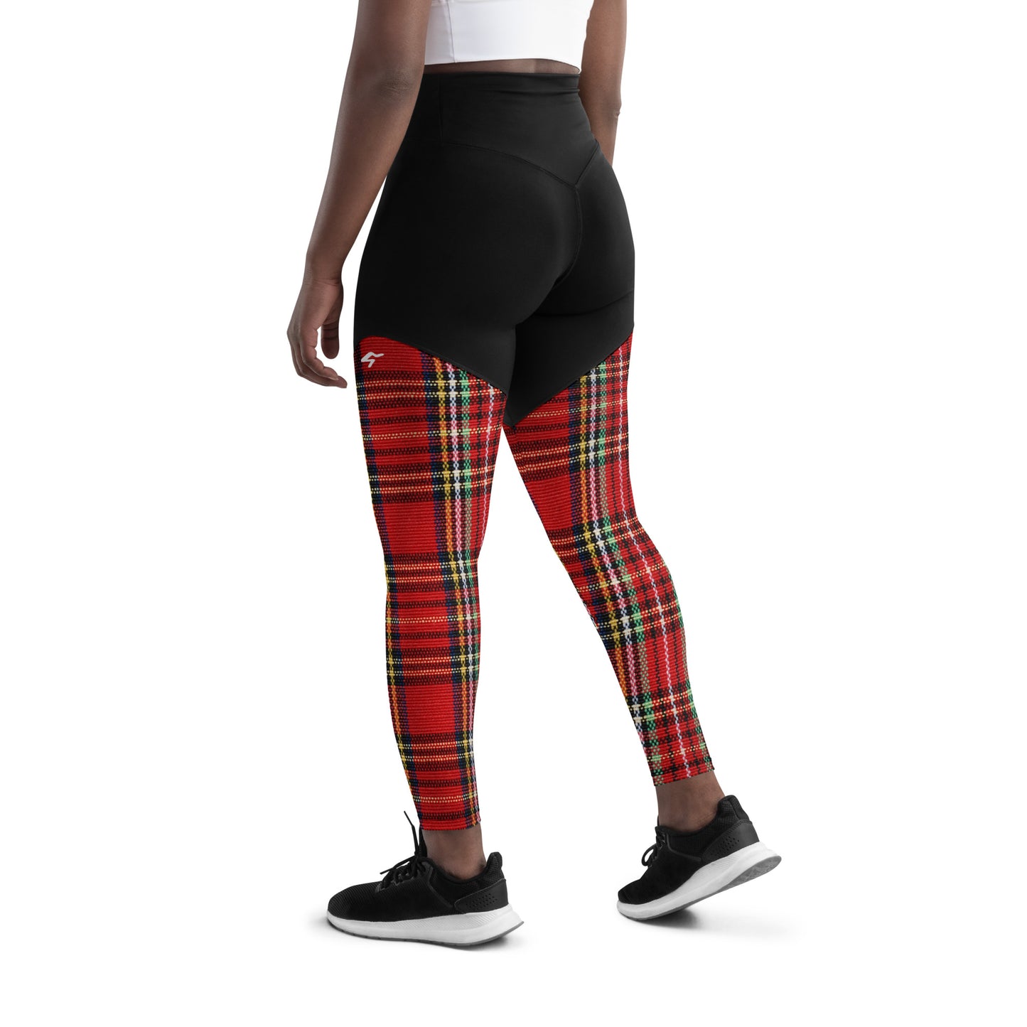 The GymBumUK QuickDry Red Tartan Sports Leggings