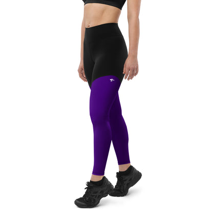 The Gymbum UK QuickDry Deep Purple Sports Leggings - High-Waisted Workout Leggings