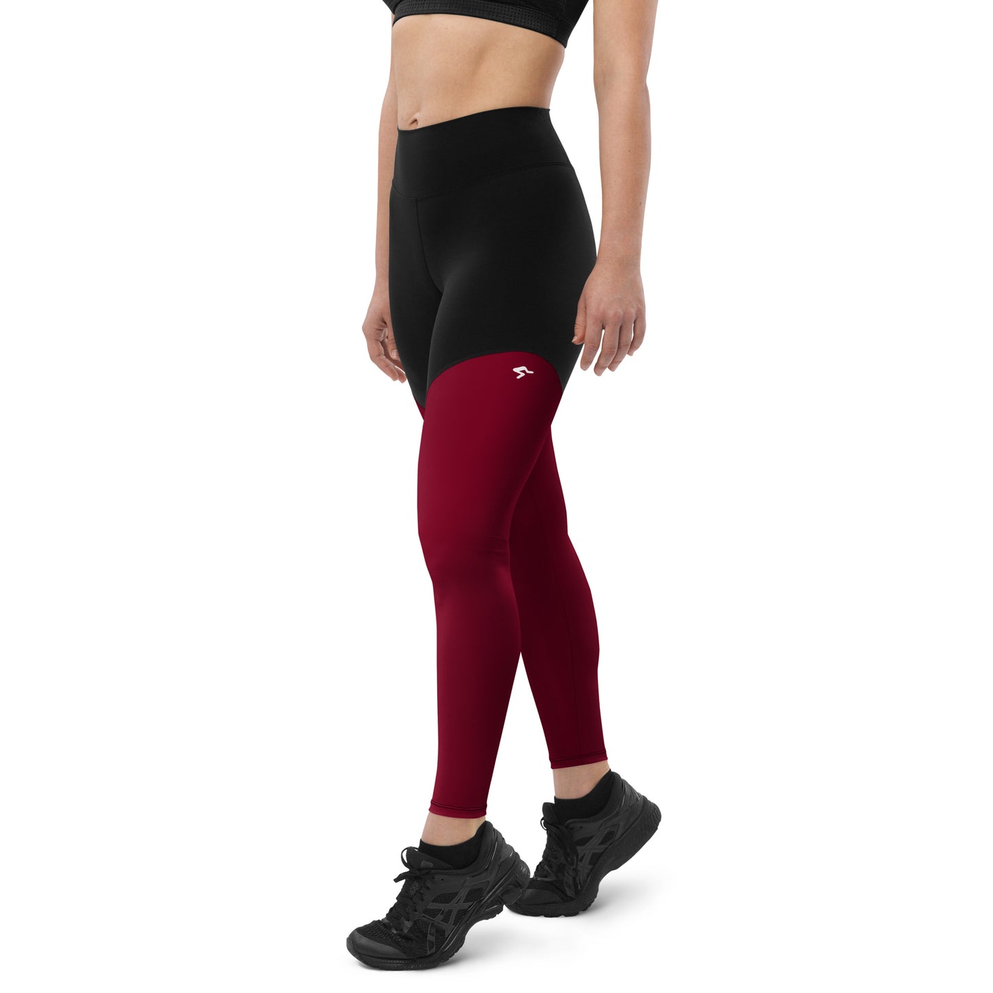 The Gymbum UK QuickDry Burgundy Sports Leggings - High-Waisted Workout Leggings