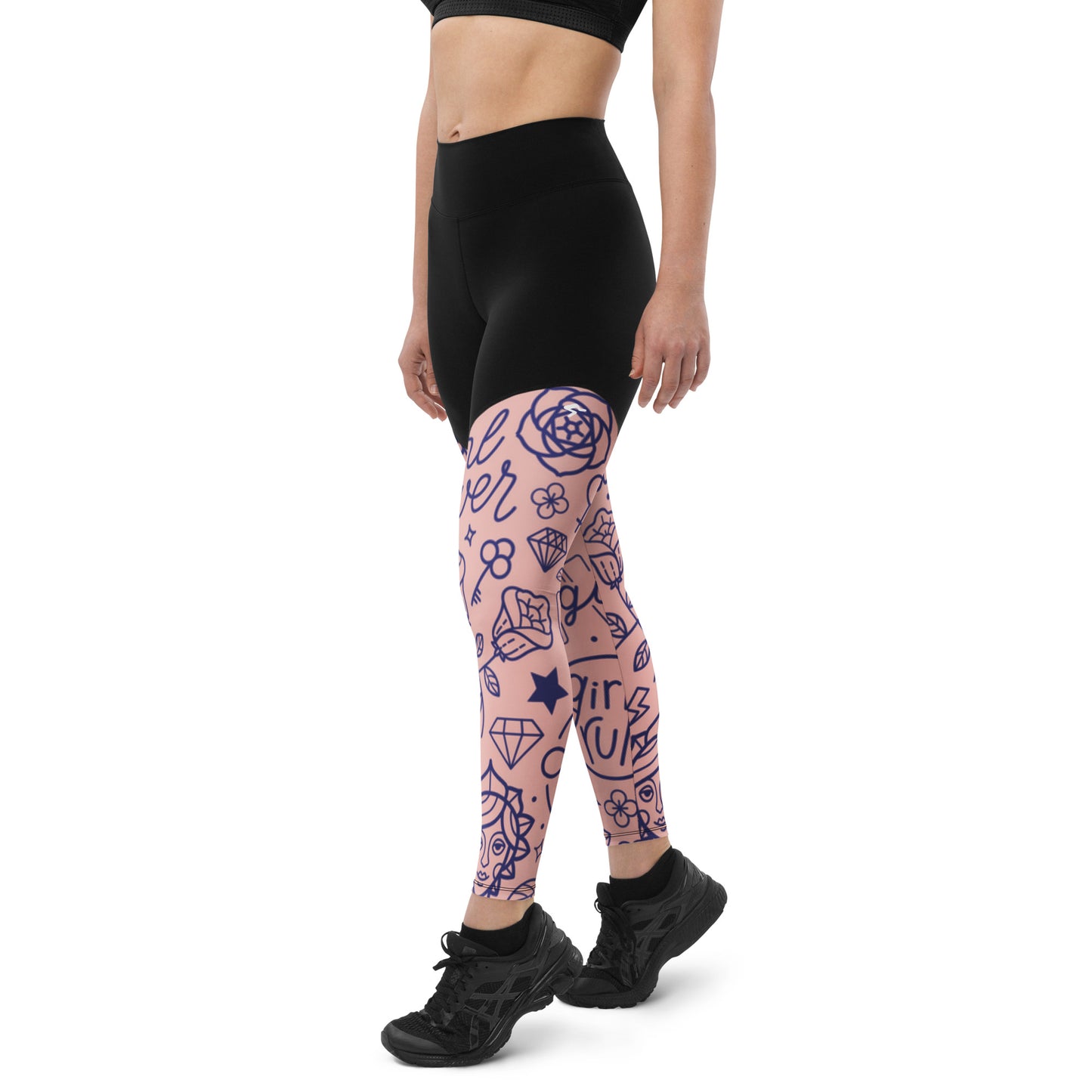 The Gymbum UK QuickDry Girl Power Sports Leggings - High-Waisted Workout Leggings