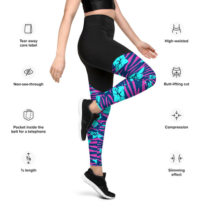 The Gymbum UK Funky Tiger QuickDry Sports Leggings