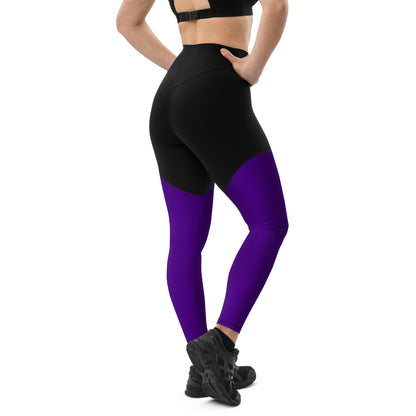 The Gymbum UK QuickDry Deep Purple Sports Leggings - High-Waisted Workout Leggings