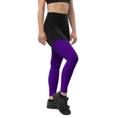 The Gymbum UK QuickDry Deep Purple Sports Leggings - High-Waisted Workout Leggings