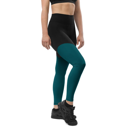 The Gymbum UK QuickDry Forest Green Sports Leggings - High-Waisted Workout Leggings