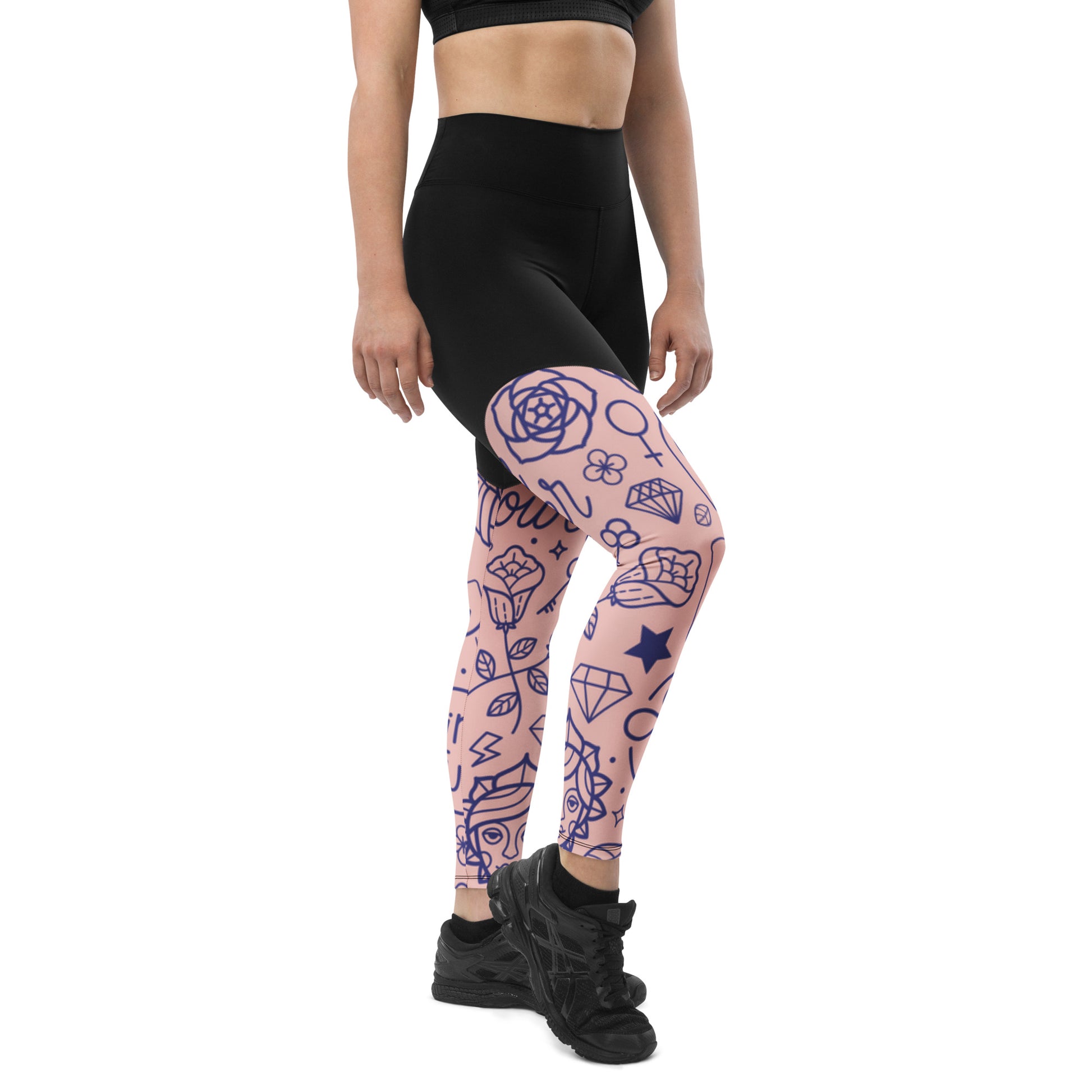 The Gymbum UK QuickDry Girl Power Sports Leggings - High-Waisted Workout Leggings