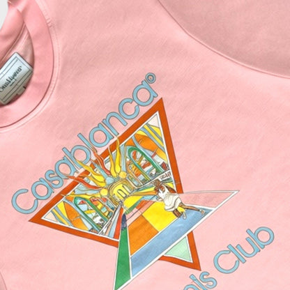 Casablanca Tennis Club Icon Printed T-Shirt - Pink